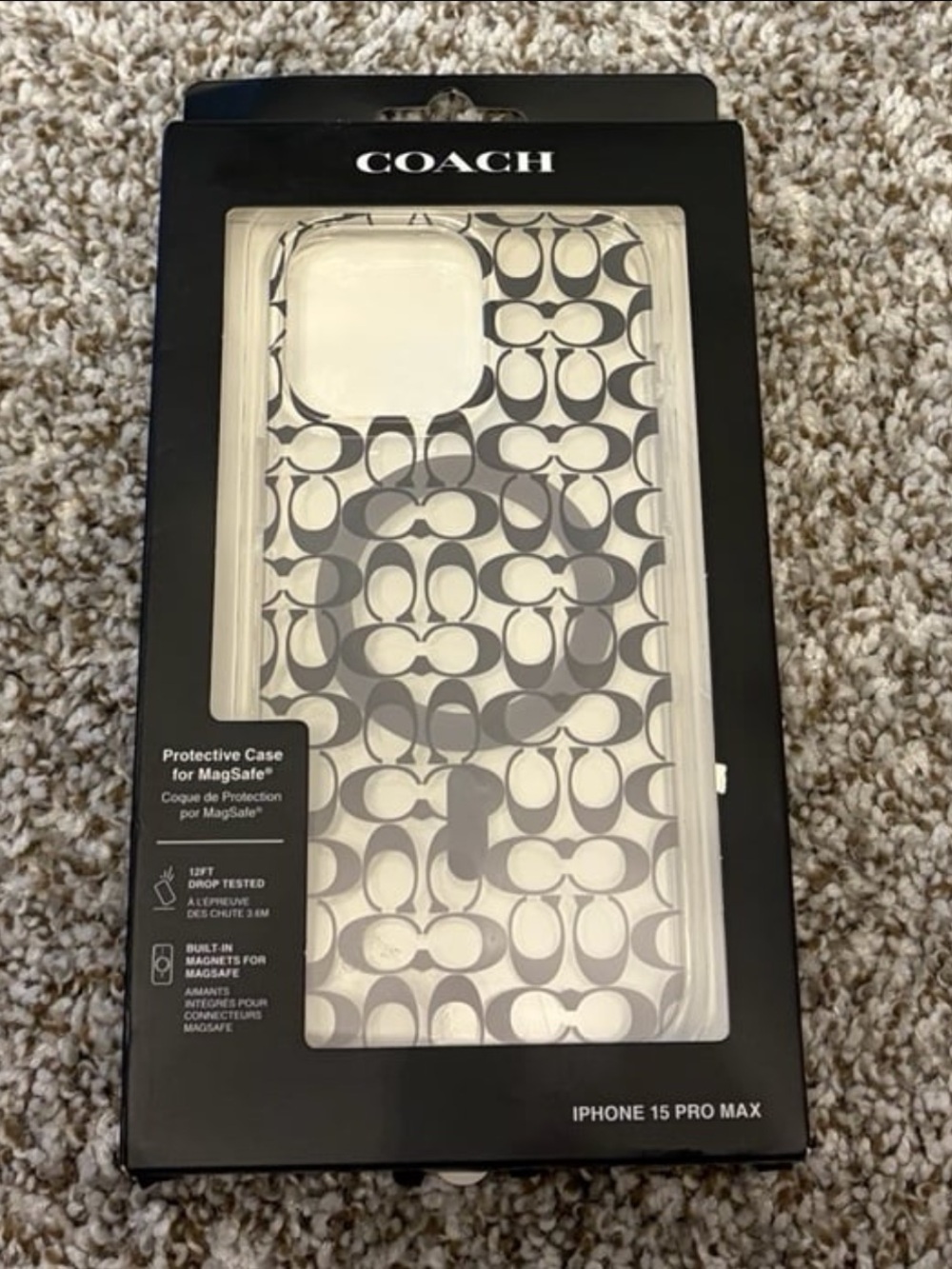 Coach New With Tags iPhone 15 Pro Max MagSafe Phone Case Monogram Print
